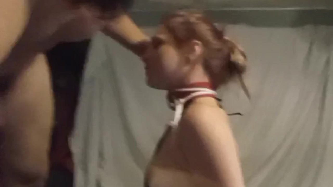 SEX Slave milf tied up AN THROAT FUCKED..DEEP THROAT GAGGING ..WET AN SLOPPY