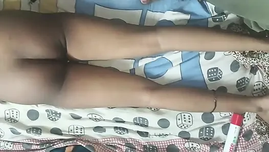 S-269. Young bhabhi taking scarf in her pussy . Husband dropping cock water on boobs