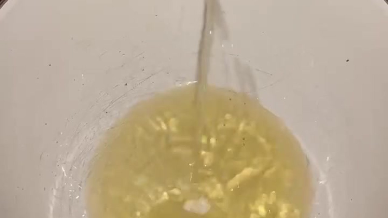 Girl Pees in mixing bowl