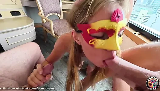 Slutty Hotwife Gangbanged by 3 Horny Cocks