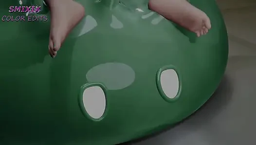 Mualani Green Slime Double Penetration and Blowjob Creampie Extra Cum Covered Genshin Impact Hentai Mmd 3D Color Edit Smixix