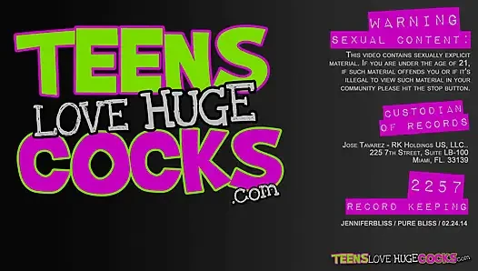 Teens Love Huge Cocks - Horny Jennifer Sucks Every Inch of Chris's Big Cock Before Taking a Hard Deep Pussy Pounding