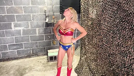 Wonder Woman Captured and Erotically Teased Suspension Bondage Orgasm