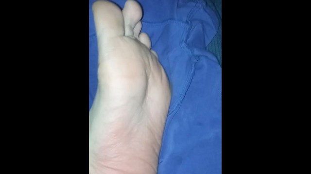 big cumshot on cute pink and white feet