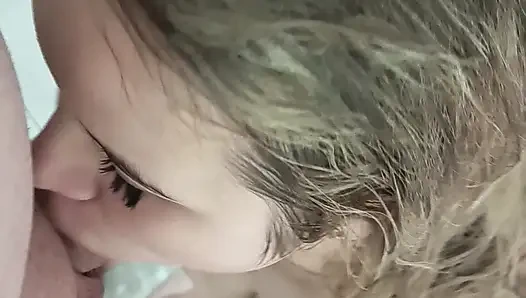 Hot blonde gets hot in the shower