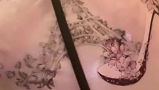 Take a hot summer shower in the bathroom