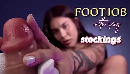 Footjob with Sexy Stockings