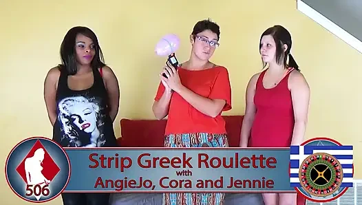 The ultimate Strip Greek Roulette loser spreads her legs