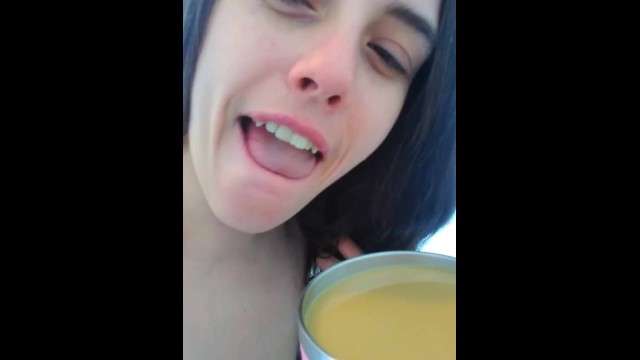 Naked Nudist Crazy White Girl Onlyfans Only FANS ManyVids Cam Slut Drinks Morning Coffee Lunatic