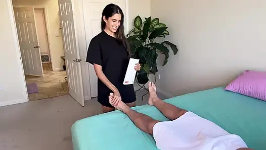 Beautifully Toned Model Uses Her Perfect Body to Make Him Cum