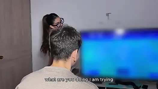 Beautiful Colombian Seduces Her Gamer Boyfriend to Put Down the Console and Fuck Her Hard