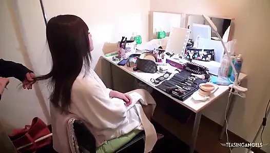 The audacious audition concludes with the Asian seductress experiencing female ejaculation as she is ejaculated within