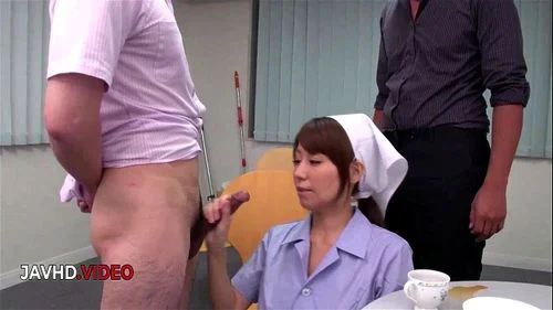 Busty Nurse Chihiro Akino Pleasures Two Cocks in Hot Threesome by AvAnal