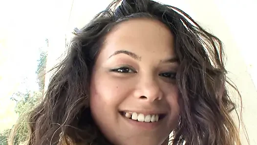 Brunette teen sucks a cock and gets anal slammed