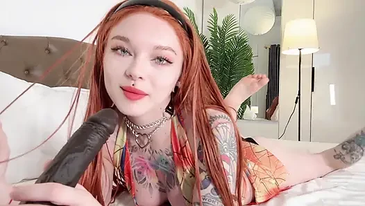 Redhead Sucking BBC, Riding on and Squirting All Over
