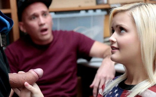 Blonde gf rammed by the guard in front of boyfriend