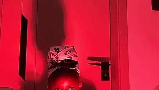 Long Dildo Goes Deep Into Creamy Ebony Pussy