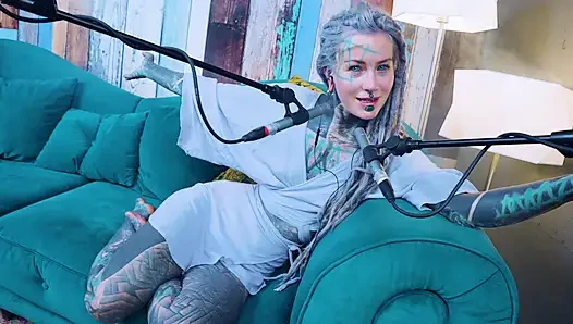 I talk about Z - zeal - ASMR podcast SFW talking goth skinny girl dreadlocks tattoo model inked girl