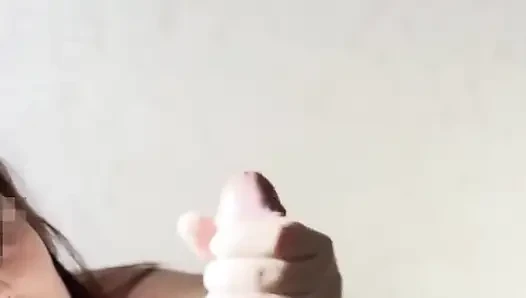 Sensual Cock Massage and Ball Licking - Provoked a Huge Cumshot! Handjob From the Beauty Julia