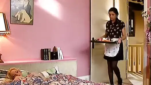 Legend Silvia Saint has a hot Lesbian orgasm with Busty Maid Amanda