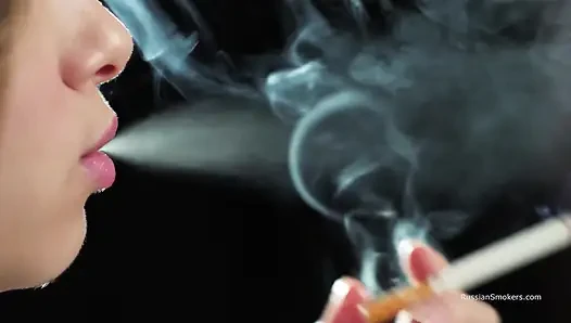 Ultra HD Russian Beauty Smoking Cigarette Seaside