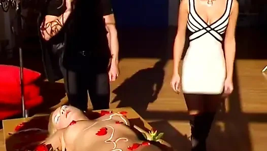 Dick fills up the shaved cunt on this sexy blonde