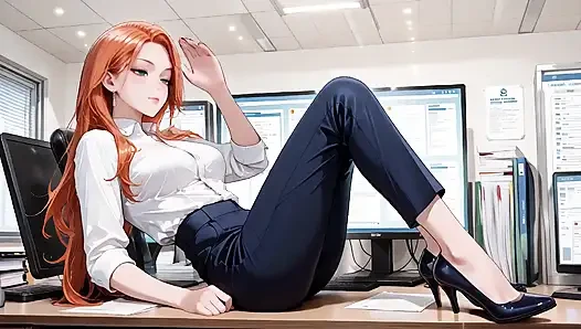 Redhead Office Break? Lazy Sun-Kissed Nudes & That Perfect Opening.
