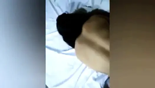 Fucking hard my girlfriend's ass and pussy in doggy-style.