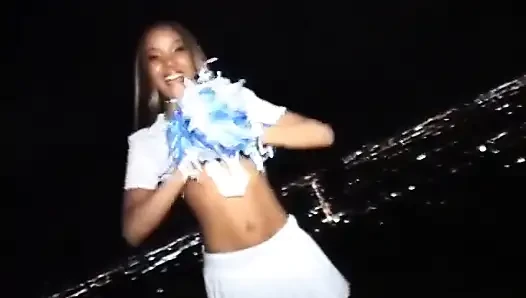 Cute babe gets her cunt banged hard by a huge black pole