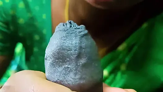 Ammu is sucking, licking, and biting his cock 111