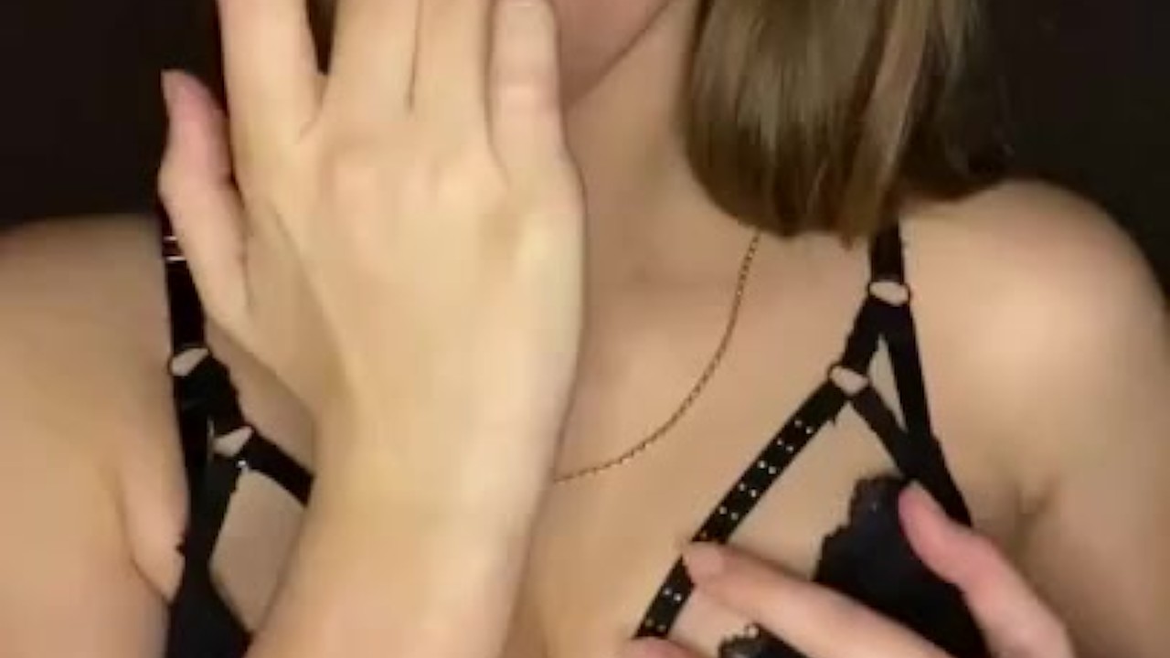 Drooling on my tits