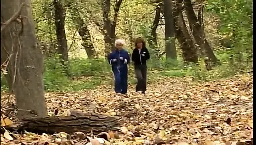Slutty look grannies love to get experiment in the field