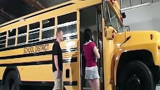 Mature Brunette MILF Fucked Hard on College Bus