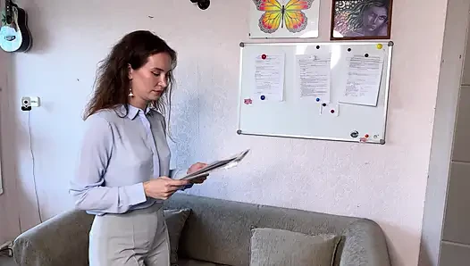 He Came All Over Her Sexy Ass in Her Office Pants