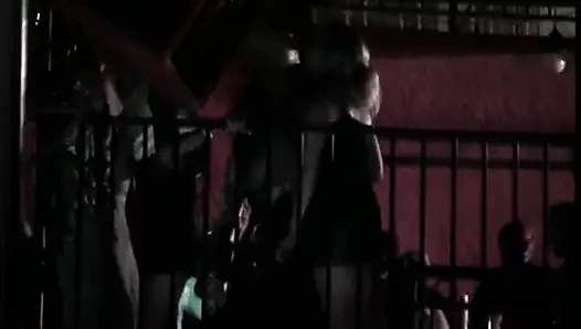 Horny brunette comes home after spring break party to bang an older stud