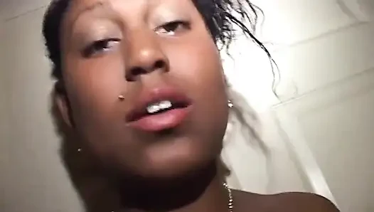 Big natural boobs black girl fucking in the bedroom...cum in mouth