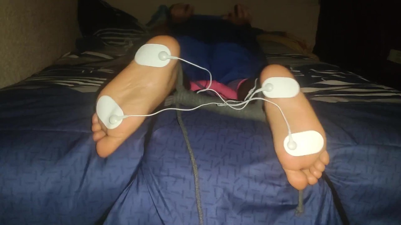 Foot Torture - Male Feet Tied and Electrified