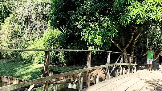 Fucking behind the trees in a park with a BBC