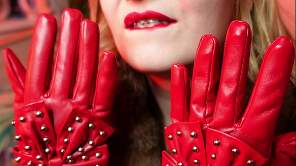 red gloves fetish.. and fur! model
