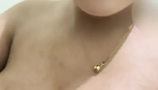 horny Stepmother jerks her dick to her big, soft, delicious breasts