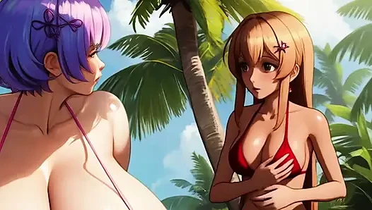 Lactating Lesbians Breastfeed on the Beach