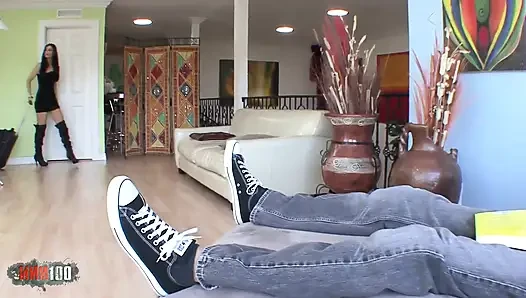 Her big hairy pussy for his long cock