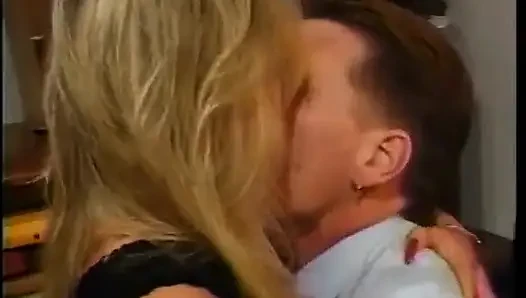 Horny Man Fucks Stunning Blonde Floozie with Big Boobs Montana Gunn on His Work Table