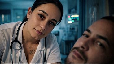 Nurse observing patient's erection.