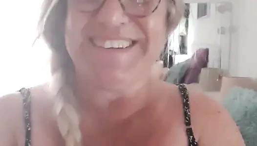 Fina, 70 Years Old, Plays with a Black Dildo. Horny as Fuck. Doggy Style and Close-up of Her Pussy