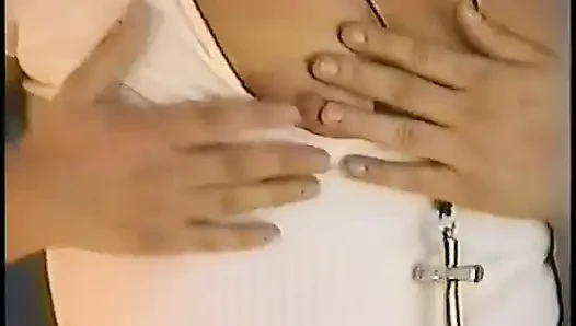 Mature blonde dildo fucks her hairy pussy then sucks white cock