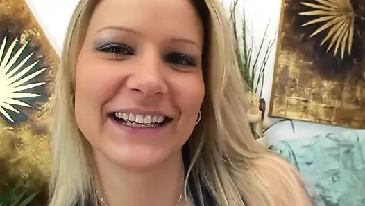 Fuck this cock hungry blonde MILF with small tits in various positions and then cum on her face