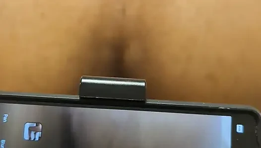 Letting him test out new equipment while he fuck me!