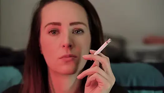 Petite Brunette Close up Smoking Tease