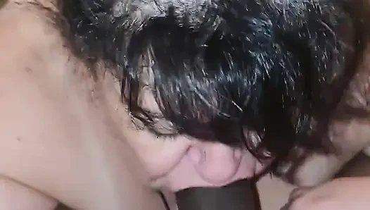 BBW MILF Drinking BBC Cum